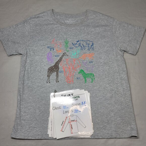 Cardin McCoy gray tshirt (Size L) colorful animals front design LIKE NEW - Picture 6 of 6